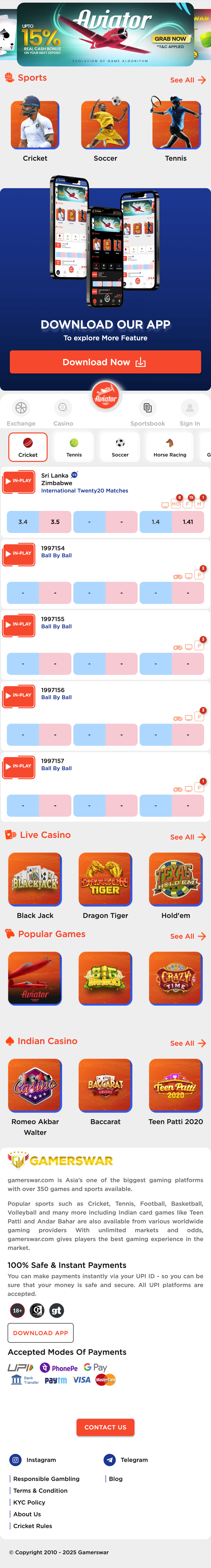 Landing long scrollable image